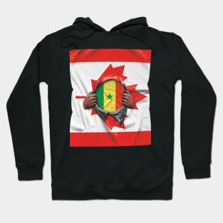 Senegal Flag Canadian Flag Ripped Open - Gift for Senegalese From Senegal Hoodie